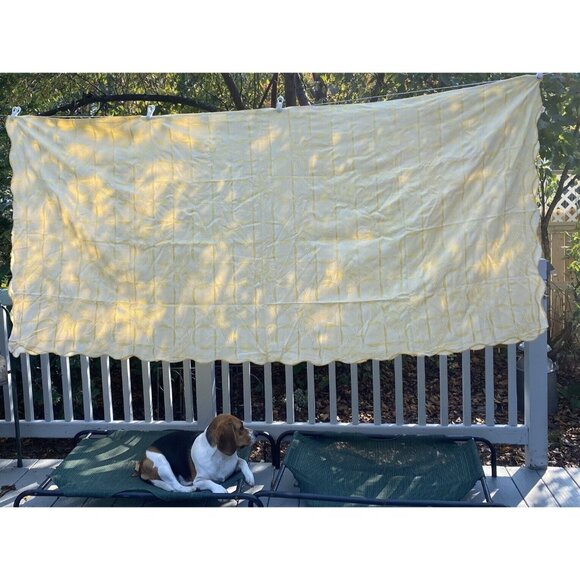 Vintage Bates Coverlet Bedspread Tapestry Yellow Gold Floral Large - Picture 1 of 8